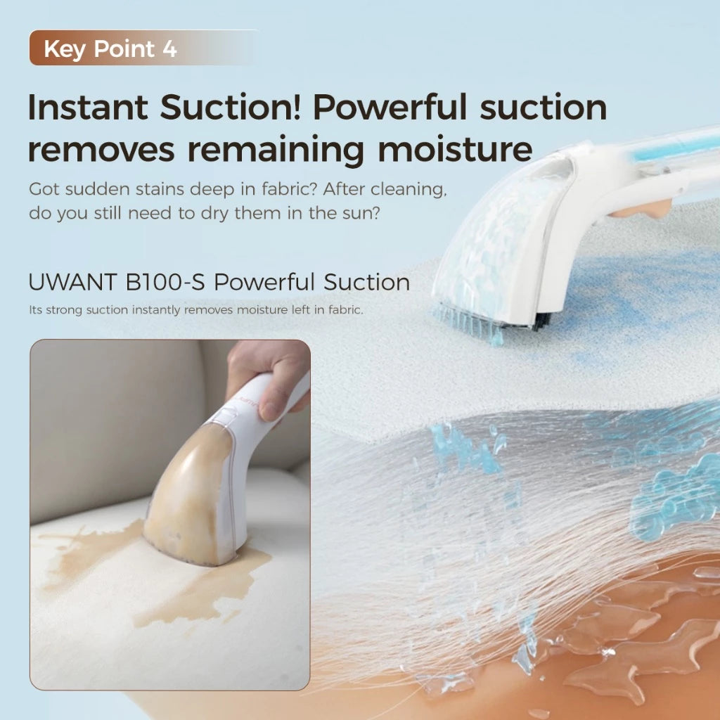UWANT B100-S Wet & Dry Vaccum Dot Cleaner Bed Sheet Sofa Carpet Cleaner Big Suction